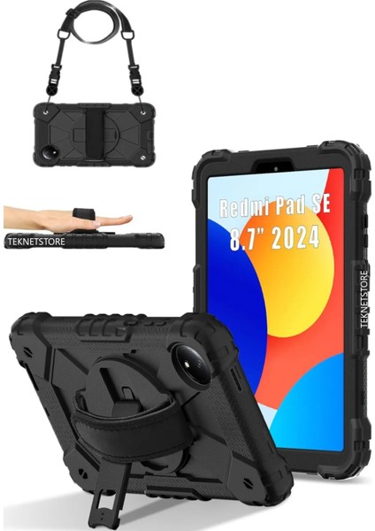 Xiaomi Redmi Pad Se 8.7 Inç Kılıf Askılı Yüksek Koruma Defender Standlı Case