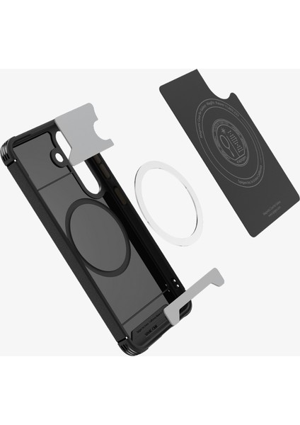 Galaxy S25 ile Uyumlu Kılıf Core Armor Hava Kanalı Teknolojisi™ Askeri Sınıf Koruma MagFit özellikli Matte Black Dokulu Yüzey Kapak - ACS08924 fırsatları