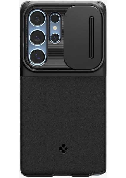 Galaxy S25 Ultra ile Uyumlu Kamera Korumalı Kılıf Optik Armor Hava Kanalı Teknolojisi™ Askeri Sınıf Koruma Black Dokulu Yüzey Kapak - ACS08969