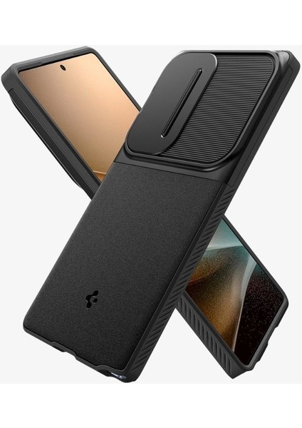 Galaxy S25 Ultra ile Uyumlu Kamera Korumalı Kılıf Optik Armor Hava Kanalı Teknolojisi™ Askeri Sınıf Koruma Black Dokulu Yüzey Kapak - ACS08969 modelleri
