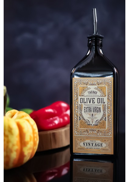 500ML Amber Renkli Premium Vintage Zeytinyağı Şişesi Parlak Metal Şişe Dökücülü fiyatları