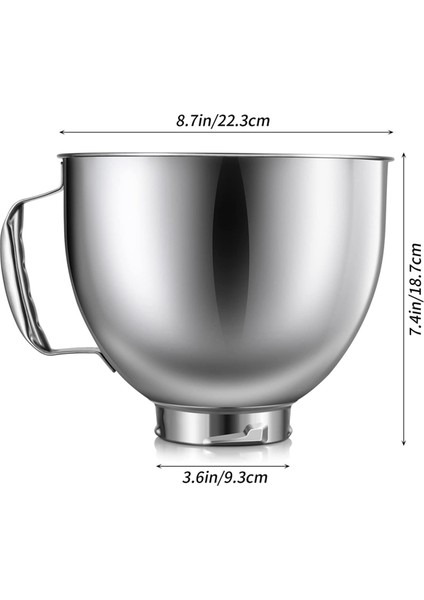 Kitchenaid Için 2x Paslanmaz Çelik Kase 4,5-5 Quart Eğimli Kafa Stand Mikser, Kitchenaid Mikser Kasesi Için, Bulaşık Makinesinde Yıkanabilir (Yurt Dışından) fiyatları