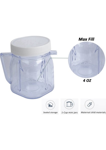 Oster Blender Yedek Parçaları Için, 4937 Mini Osterizer Blender Kavanoz Aksesuarı, Kapaklı Bardak Mini Plastik Kavanoz (3'lü Paket) (Yurt Dışından) fiyatları