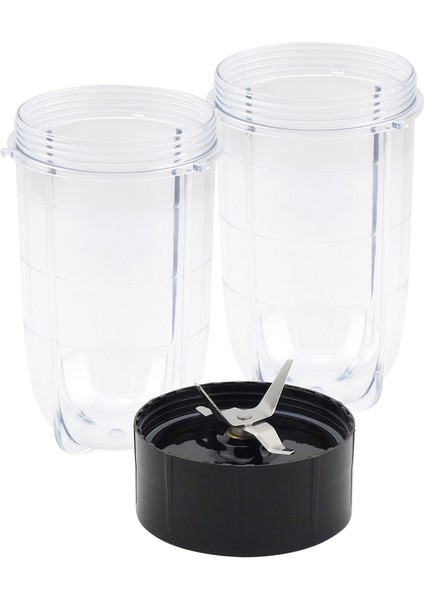 Magic Bullet Için Yedek Çapraz Bıçak + 2 Adet 16OZ Bardak Seti, 250W MB1001 Blender ile Uyumlu Yedek Parçalar (Yurt Dışından)