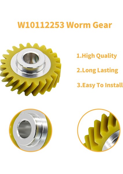 W10112253 Mikser Sonsuz Dişlisi ve W10380496 Karbon Fırçalar Whirlpool ve Kitchenaid Mikser Numarası 4162897 Için Parçayı Değiştirin (Yurt Dışından) modelleri