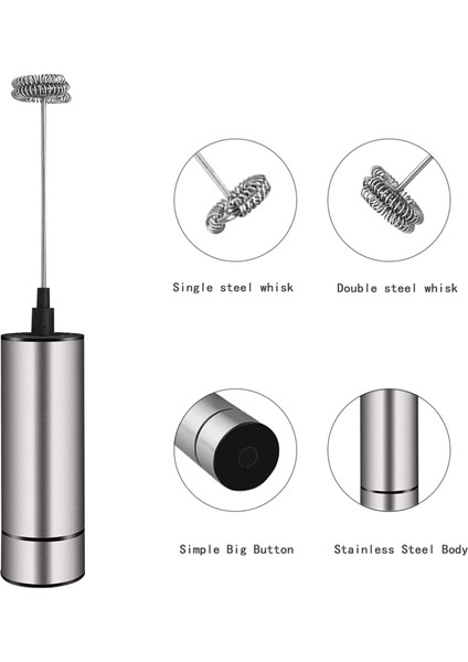 Süt Köpürtücü El Tipi - Tabanlı Süt Köpürtücü, Süt Köpürtücü Latte Için Uygun, Smoothie Içecek Blender (Yurt Dışından) indirimleri