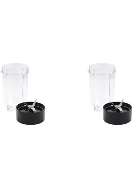 Magic Bullet Için 2x Yedek Çapraz Bıçak + 16OZ Bardak Seti, 250W MB1001 Blender ile Uyumlu Yedek Parçalar (Yurt Dışından)