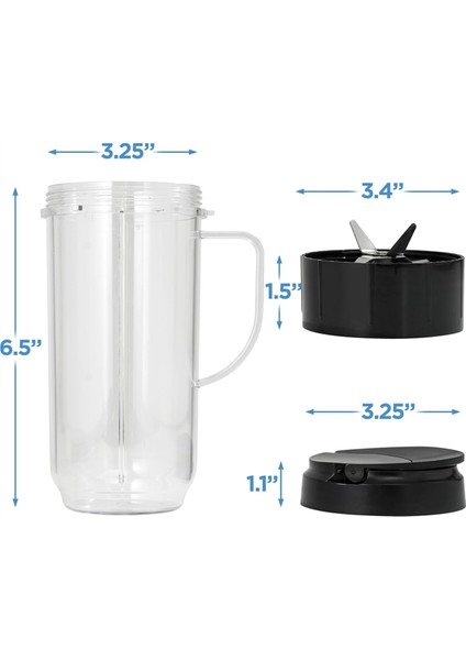 Magic Bullet 250W MB1001 Blenderler Için Blender Bardakları 22OZ ve Bıçak Değiştirme Seti (2 Kap/contalı Çıkarıcı Bıçağı) (Yurt Dışından) fiyatları