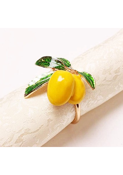 Peçete Halkaları 24 Set, Limon Düğün Peçete Tutucu Altın Peçete Tokası Masa Süsü Partiler Tatil Aile Buluşması (Yurt Dışından)