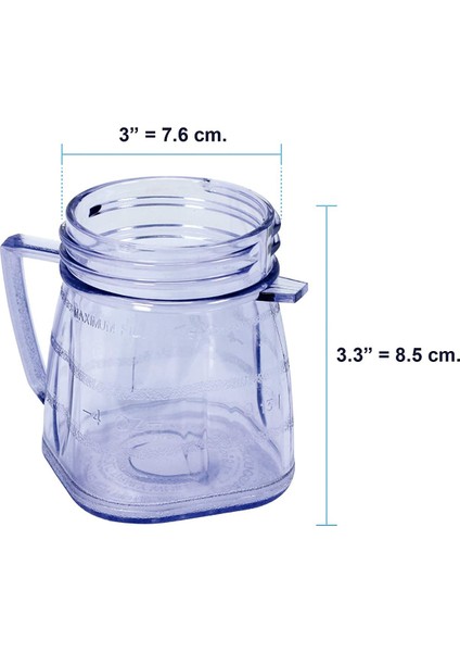 Oster Izer Için 2 Paket Yedek Parçalar 1 Bardak Mini Plastik Kavanozla Uyumlu Çoğu Blender Aksesuarları (Yurt Dışından)