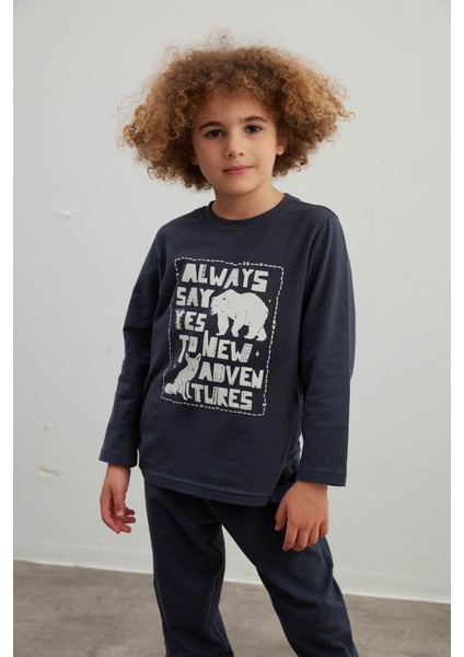 Erkek Çocuk Pamuklu Uzun Kollu Pijama Takımı