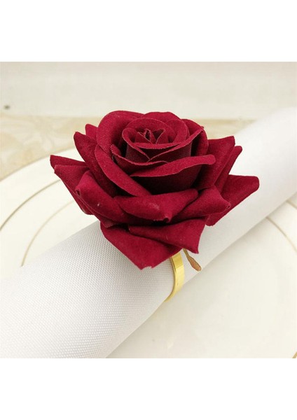 12 Adet/grup Romantik Gül Peçete Halkaları Alaşım Peçete Toka Tutucu Düğün Resepsiyonları Hediyeler Için Tatil Ziyafet Dekorasyon (Yurt Dışından) fırsatları