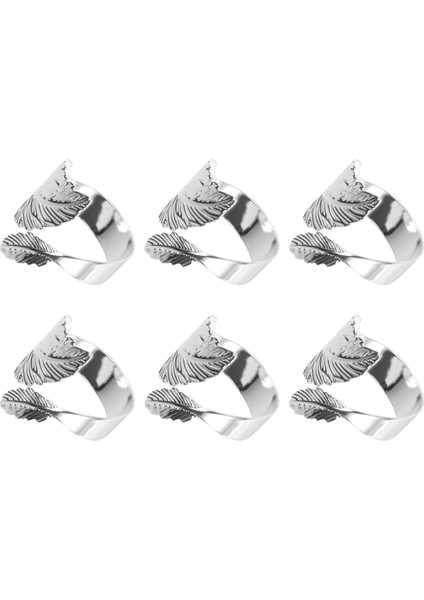 Yaprak Peçete Halkaları 6'lı Set, Masa Ayarı Için Yaprak Peçete Halkaları, Tatil Partisi Gümüş Için Metal Yaprak Peçete Tutucu Yüzükler (Yurt Dışından) modelleri