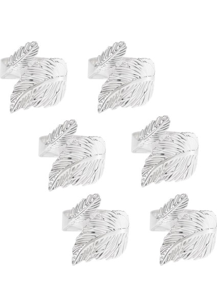 Yaprak Peçete Halkaları 6'lı Set, Masa Ayarı Için Yaprak Peçete Halkaları, Tatil Partisi Gümüş Için Metal Yaprak Peçete Tutucu Yüzükler (Yurt Dışından) fırsatları
