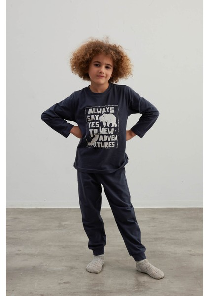 Erkek Çocuk Pamuklu Uzun Kollu Pijama Takımı