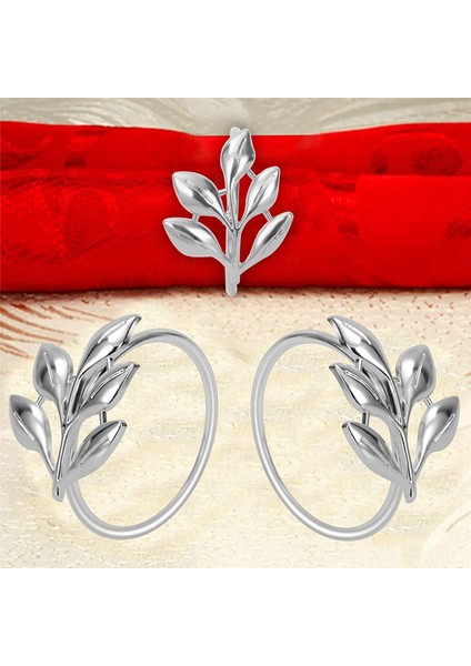 24 Adet Yaprak Peçete Halkaları Metal Gümüş Peçete Tutucu Masa Peçete Halkaları Yemek Masası Partileri Için Her Gün (Yurt Dışından) indirimleri