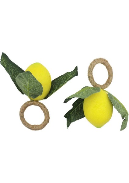 Peçete Halkaları 12'li Set, Dekoratif Limon Asma Yaprağı Peçete Halkaları, Yemek Masası Ayarı Sarı Peçete Toka Peçete Tutucular (Yurt Dışından)