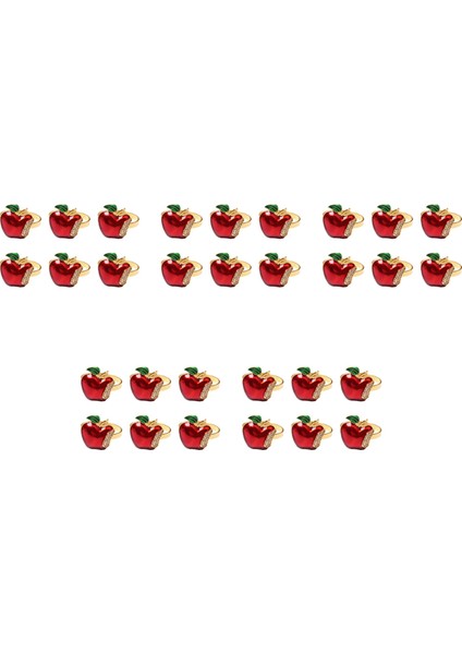 Peçete Halkaları 30'lu Set, Düğün Için Kırmızı Elma Peçete Yüzüğü, Akşam Yemeği Partisi, Ziyafet, Noel Peçetesi, Doğum Günü (Yurt Dışından)