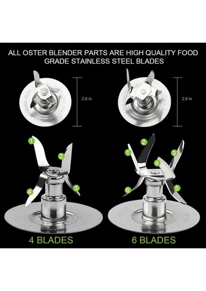 2x Oster ve Osterizer Blender Buz Bıçakları Için Yedek Parçalar 4980 4961 Conta Kaplin Saplama Slinger (Yurt Dışından)