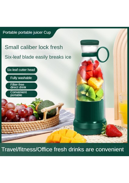 Taşınabilir Blender Bottlem, Meyve Sıkacağı Blender Mikser Smoothie Narenciye Sıkacağı Blender Elektrikli Portakal Suyu Sıkacakları Yeşil (Yurt Dışından)