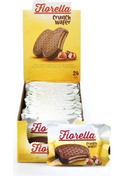 Fiorella Crunch Çikolatalı Gofret 20 gr 24'lü (1 Paket)
