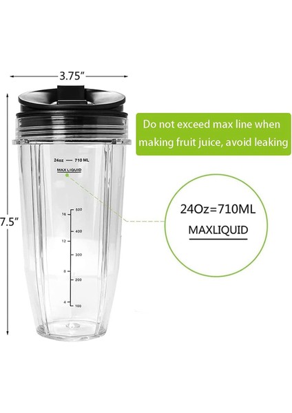 Nutri Ninja Blender Kabı Için Blender Kabının Değiştirilmesi, Blender Yedek Parçaları, Blender Parçaları (24 OZ/710 Ml) (Yurt Dışından)