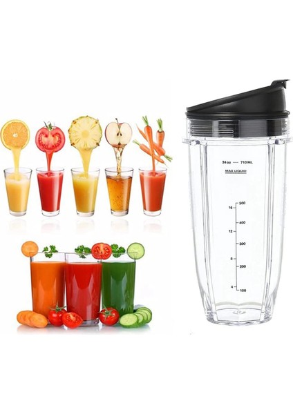 Nutri Ninja Blender Kabı Için Blender Kabının Değiştirilmesi, Blender Yedek Parçaları, Blender Parçaları (24 OZ/710 Ml) (Yurt Dışından)