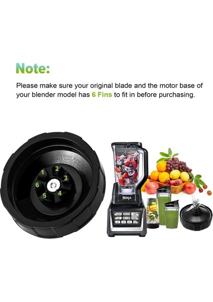 6 Yüzgeçleri Blender Bıçağı Yedek Parçalar Nutri Ninja 1000 W Otomatik Iq BL480D BL480 BL480-70 BL480W-70 BL481-70 BL482-70 (Yurt Dışından)