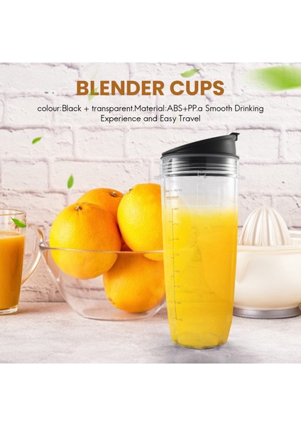 Nutri Ninja Auto-Iq 1000W ve Çift Blender Için Mühürlü Kapaklı 32 Ons Bardak Ninja Yedek Parçaları ve Aksesuarları (Yurt Dışından)