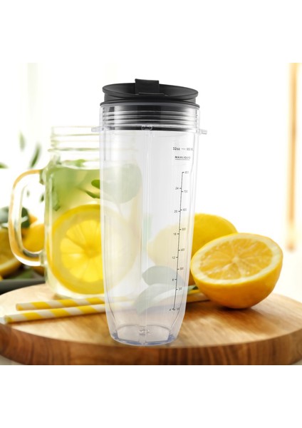 Nutri Ninja Auto-Iq 1000W ve Çift Blender Için Mühürlü Kapaklı 32 Ons Bardak Ninja Yedek Parçaları ve Aksesuarları (Yurt Dışından)