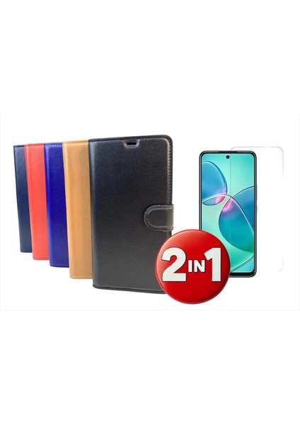 Apple iPhone 6 / Apple iPhone 6s Elite Kapaklı Ekran Koruyucu Hediyeli Cüzdanlı Kart Bölmeli Kılıf