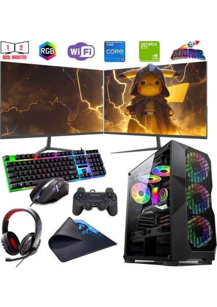 I7 12700F 32GB Ddr4 1tb M2 4gb GTX1650 Çift 24" Monitörlü (Gaming Set)
