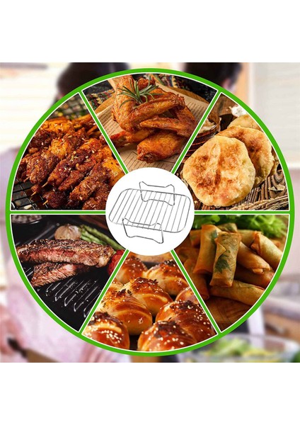 Çift Sepetli Hava Fritözleri Için 2x Hava Fritöz Rafı, Ninja Foodi DZ201 DZ401 Hava Fritöz Aksesuarları Için Kurutucu Rafı (Yurt Dışından)