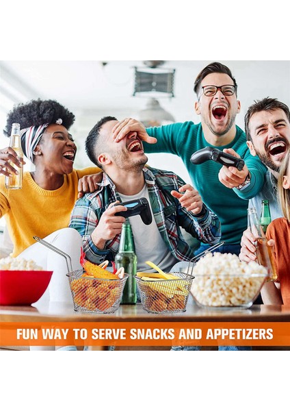 2x Kızartma Sepeti Patates Kızartma Tutucu Çip Mini Sepet Gıda Sepetleri Servis Için Yeniden Kullanılabilir Kızartma Tutucu Fritöz Ev Için (Yurt Dışından) fırsatları