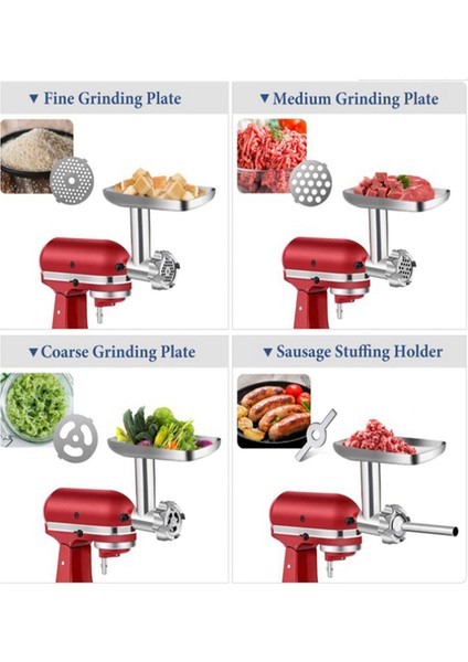 Kitchenaid Stand Mikserleri Için Metal Gıda Öğütücü Aparatı, Et Kıyma Aparatı Mutfak Aletleri (Yurt Dışından) fırsatları