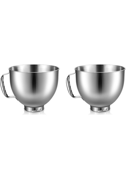 Kitchenaid Için 2x Paslanmaz Çelik Kase 4,5-5 Quart Eğimli Kafa Stand Mikser, Kitchenaid Mikser Kasesi Için, Bulaşık Makinesinde Yıkanabilir (Yurt Dışından)