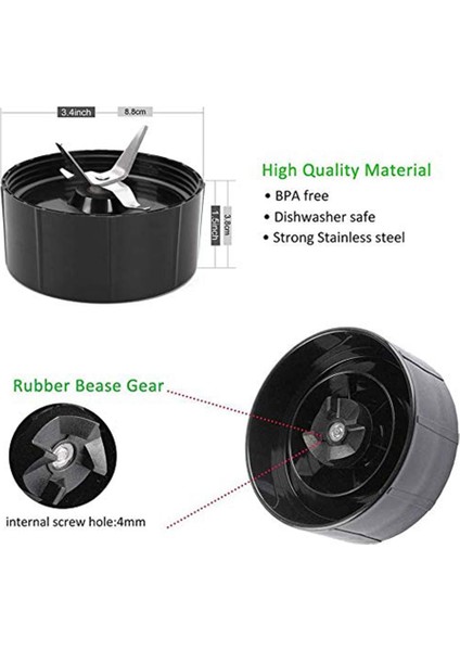 12 Adet Çapraz Bıçak 16 Oz Yüksek Can Bardak Sönümleme Pedi ve Conta ve Fincan Dudak Halkası Değiştirme Kiti MB1001 250 W Karıştırıcı (Yurt Dışından)