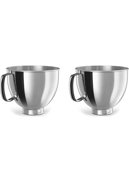 Kitchenaid Classic&artisan Serisi Için 2x Paslanmaz Çelik Kase 4.5-5 Qt Açılır Kafalı Mikser, 5 Quart 304 Paslanmaz Çelik Kase (Yurt Dışından)