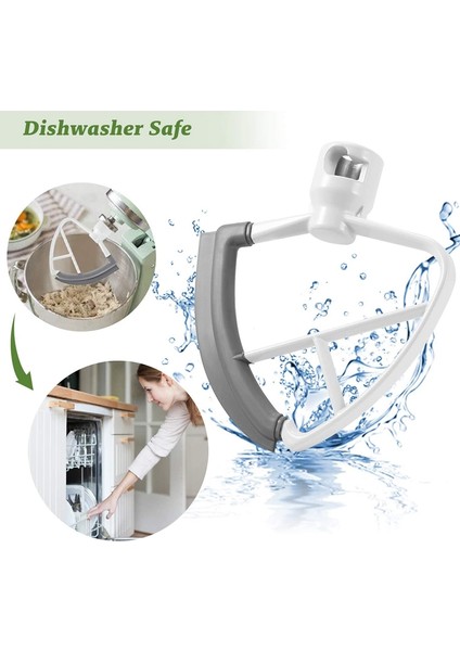 Flex Kenarlı Çırpıcı, Mikser Aparatı 4,5-5 Quart Eğimli Kafalı Stand Mix Aksesuarı, Kitchenaid Stand Mikserleri Için 3 Kazıyıcılı (Yurt Dışından)
