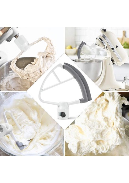 Flex Kenarlı Çırpıcı, Mikser Aparatı 4,5-5 Quart Eğimli Kafalı Stand Mix Aksesuarı, Kitchenaid Stand Mikserleri Için 3 Kazıyıcılı (Yurt Dışından)
