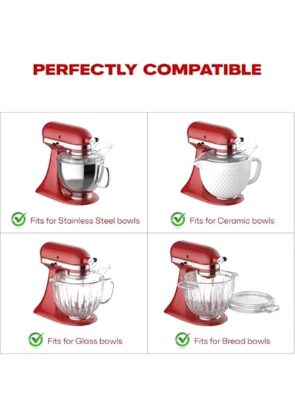 Kitchenaid 4,5-5 Quart Mikser Kasesi Için Dökme Kalkanı, Kitchenaid Aid Devrilebilir Kafalı Stand Mikserler Için Şeffaf Güvenlik Kalkanı (Yurt Dışından) modelleri