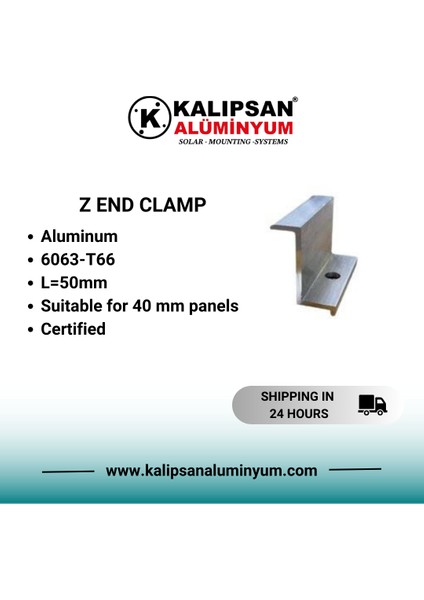 Güneş Paneli 40'lık Z Clamp (30 Adet)