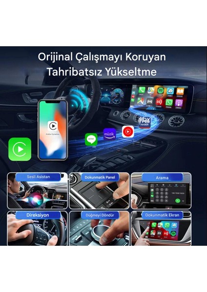 Mini 5 Pro Kablosuz Araç Adaptörü 2in1 Carplay & Android Auto Hızlı Bluetooth Wifi 2025 Yeni Model modelleri