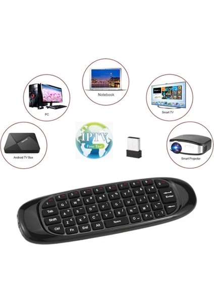 Android Akıllı Tv, Tablet, Bilgisayar Uyumlu Uzaktan Kumandalı Klavye Kablosuz Mini Klavye