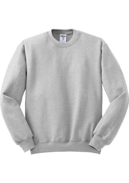 Bisiklet Yaka Gri Sweatshirt