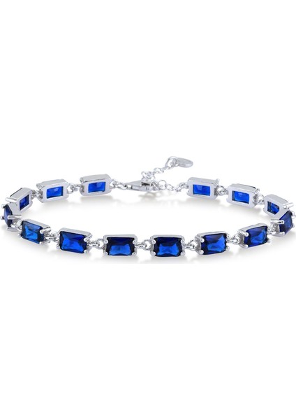 Safir Zirconia Taşlı Baget Kesim Kırık Su Yolu Bileklik
