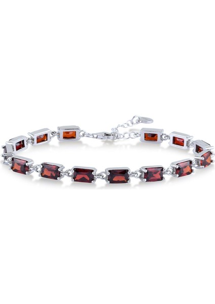 Garnet Zirconia Taşlı Baget Kesim Kırık Su Yolu Bileklik