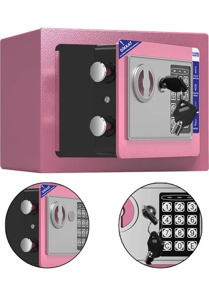 C17PK Ev Tipi Çelik Para Kasası 17X23X17 cm Pembe fiyatları