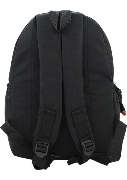 Kılinkır Çok Gözlü Geniş Hacimli Suya Dayanıklı Kumaş Unisex Siyah Okul Çantası Sırt Çantası indirimleri
