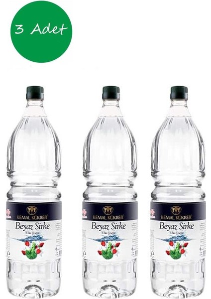 3 Adet Beyaz Sirke (Klasik) 1000 ml Pet Şişe